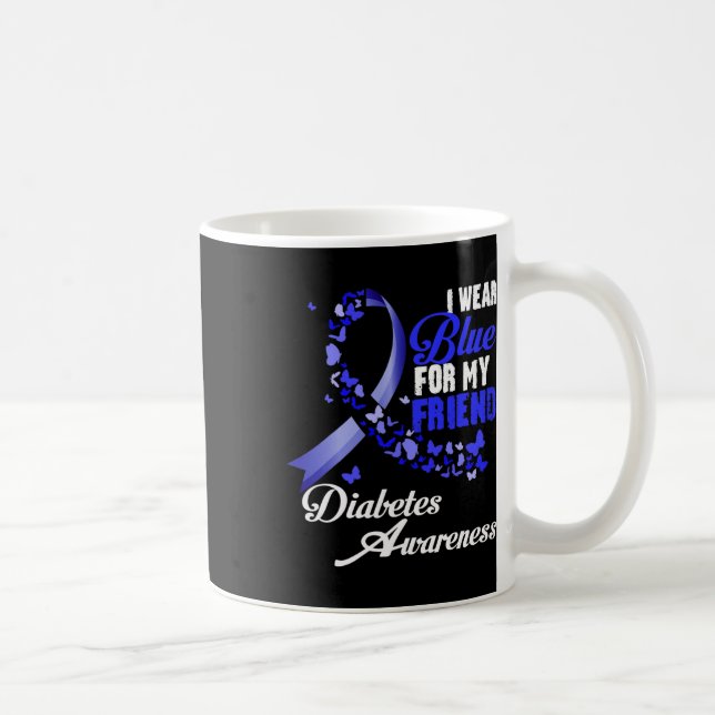 Wear Blue For My Friend T1d Diabetes Awareness Blu Coffee Mug (Right)