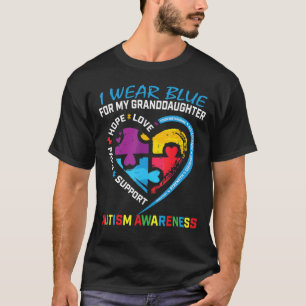 Wear Blue For My Granddaughter Autism Awareness Pu T-Shirt