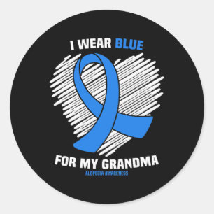 Wear Blue For My Grandma Alopecia Awareness  Classic Round Sticker