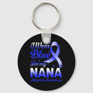Wear Blue For My Nana Alopecia Awareness Key Ring