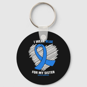 Wear Blue For My Sister Alopecia Awareness Key Ring