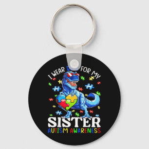 Wear Blue For Sister Au Awareness Dinosaur Boys Key Ring