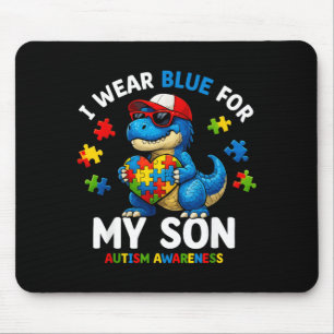Wear Blue for Son Autism Awareness Mum Dad Parents Mouse Pad