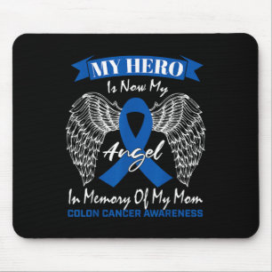 Wear Blue Ribbon In Memory Of My Mum Colon Cancer Mouse Pad