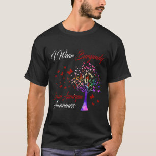 Wear Burgundy Brain Aneurysm Awareness Tree Ribbon T-Shirt