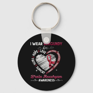 Wear Burgundy For Brain Aneurysm Awareness Gifts 1 Key Ring