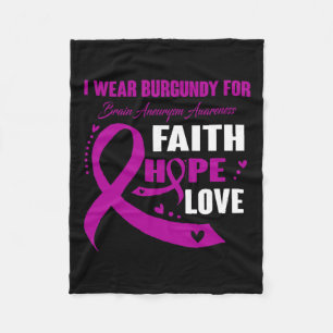 Wear Burgundy For Brain Aneurysm Awareness Gifts  Fleece Blanket