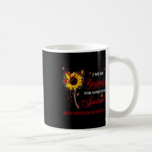 Wear Burgundy For Brain Aneurysm Awareness Sunflow Coffee Mug