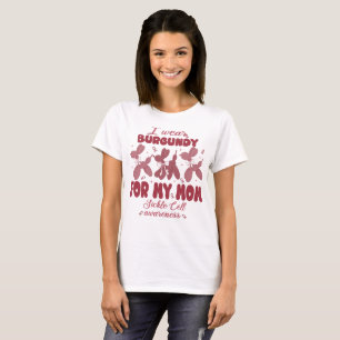 Wear Burgundy For Mum Cute Balloon Dog Sickle Cell T-Shirt