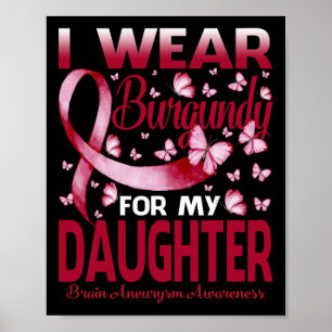 Wear Burgundy For My Daughter Brain Aneurysm Aware Poster