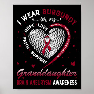 Wear Burgundy For My Granddaughter Brain Aneurysm Poster