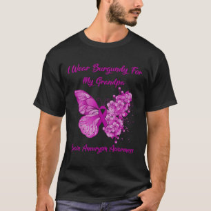 Wear Burgundy For My Grandpa Brain Aneurysm Awaren T-Shirt