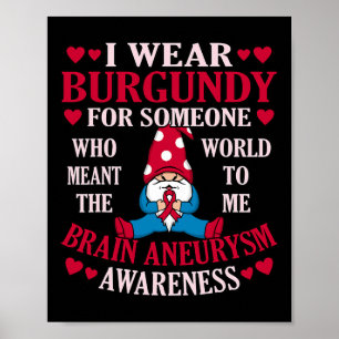 Wear Burgundy For Someone Brain Aneurysm Awareness Poster