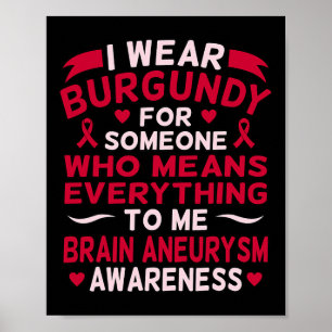 Wear Burgundy For Someone Brain Aneurysm Awareness Poster