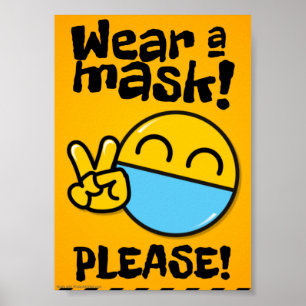 Wear face mask poster
