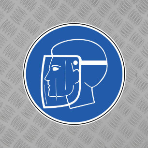 Wear Face Shield Hazard Symbol Label