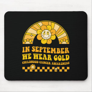 Wear Gold Childhood Cancer Awareness Warrior Rainb Mouse Pad