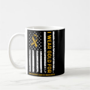 Wear Gold For Childhood Cancer Awareness Flag Coffee Mug