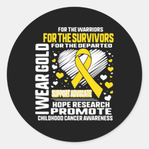 Wear Gold For The Warriors Childhood Cancer awaren Classic Round Sticker
