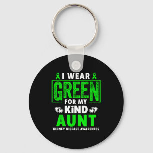 Wear green for aunt - kidney disease awareness key ring