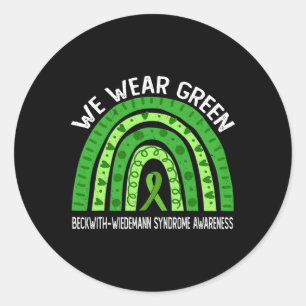 Wear Green For Beckwith-wiedemann Syndrome Awarene Classic Round Sticker