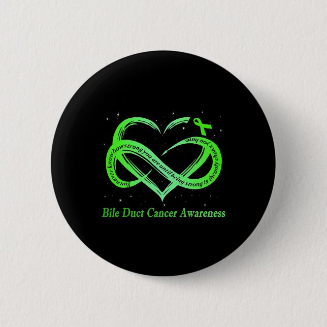 Wear Green For Bile Duct Cancer Awareness Warrior  6 Cm Round Badge (Front)