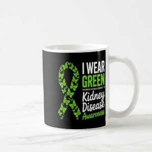 Wear green for kidney disease awareness support coffee mug