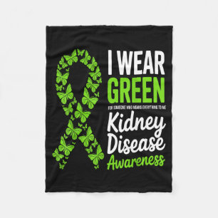 Wear green for kidney disease awareness support fleece blanket