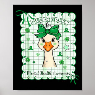 Wear green for mental health awareness coquette bo poster