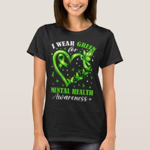 Wear Green for Mental Health Awareness Heart T-Shirt