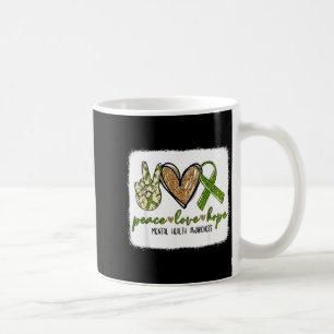 Wear Green For Mental Health Awareness Peace Love Coffee Mug