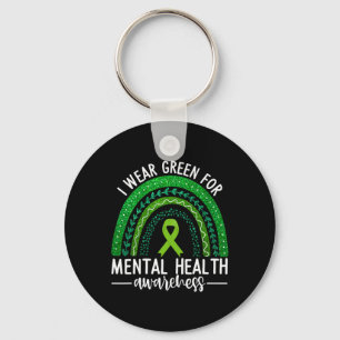 Wear Green For Mental Health Awareness Ribbon Rain Key Ring