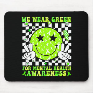 Wear green for mental health awareness social mouse pad