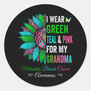 Wear Green For My Grandma Metastatis Breast Cancer Classic Round Sticker