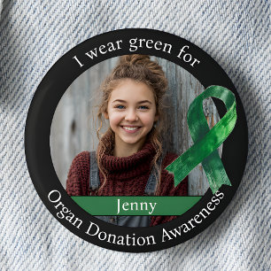 Wear Green for Organ Donation Awareness Photo 6 Cm Round Badge