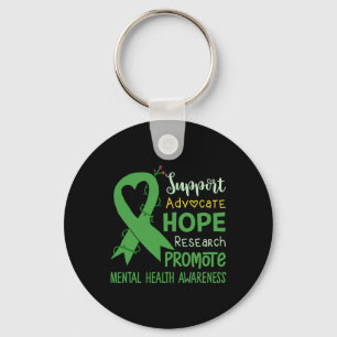 Wear Green Mental Health Awareness Support Squad Key Ring