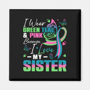 Wear Green Teal Pink Because I Love My Sister Mbc Magnet