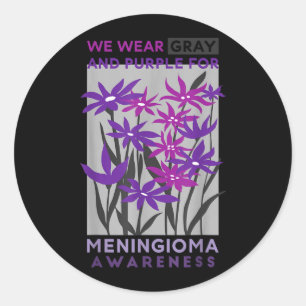 Wear Grey And Purple Rainbow Meningioma Warrior Classic Round Sticker