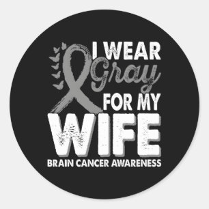 Wear Grey For Brain Tumour Cancer Awareness Month Classic Round Sticker