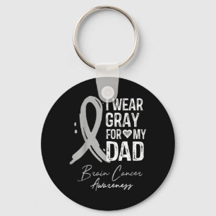 Wear Grey for Dad Shirt Brain Cancer Awareness Key Ring