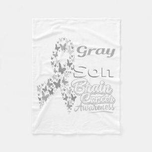 wear Grey for Son - Brain Cancer Awareness shirt Fleece Blanket