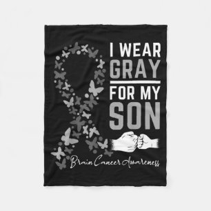 Wear Grey For Son Gifts Brain Cancer Awareness Fleece Blanket