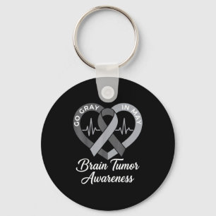 Wear grey in may strong warrior cancer brain tumou key ring