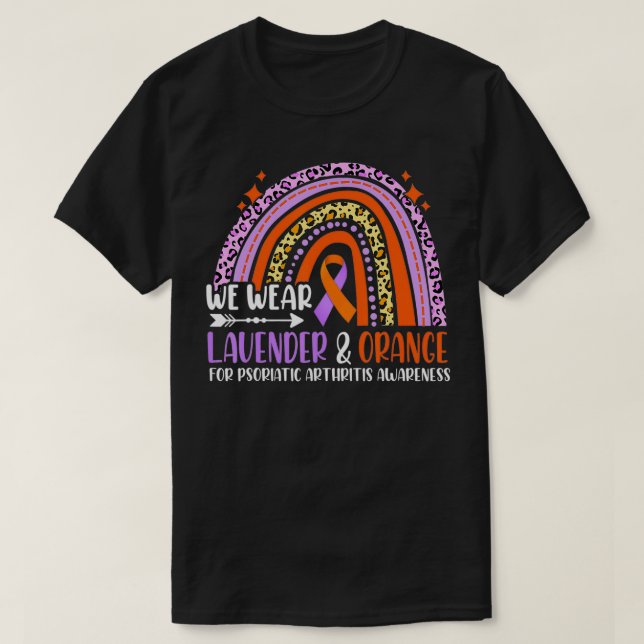 Wear Lavender Orange Rainbow Psoriatic Arthritis A T-Shirt (Design Front)