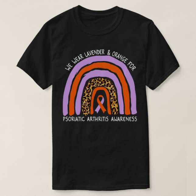 Wear Lavender&Orange Rainbow Psoriatic Arthritis A T-Shirt (Design Front)