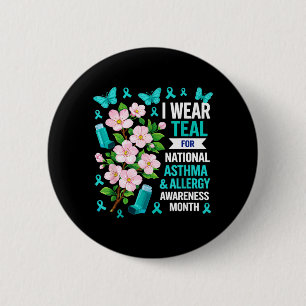 Wear Light Blue For Asthma And Allergy Awareness 6 Cm Round Badge