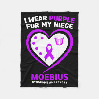 Wear My Purple Niece Moebius Syndrome Awareness Fleece Blanket