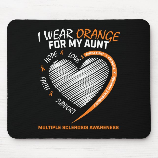 Wear Orange Aunt Multiple Sclerosis Apparel Ms Awa Mouse Pad (Front)