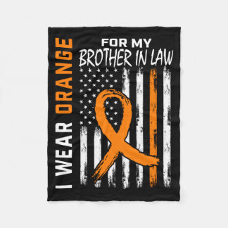 Wear Orange For Brother In Law Leukaemia Awareness Fleece Blanket