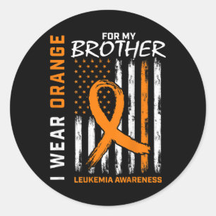 Wear Orange For Brother Leukaemia Awareness Americ Classic Round Sticker